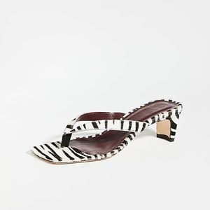 Staud Audrey thong Sandal in Zebra Print